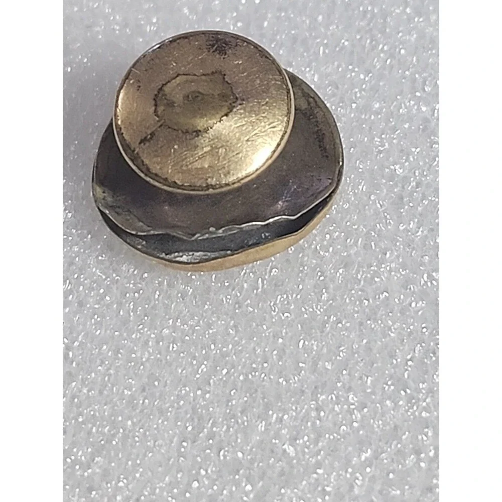 Vintage Brass Tone Etched Floral Metal Button ¾” Shank Art Nouveau Style - Picture 8 of 10